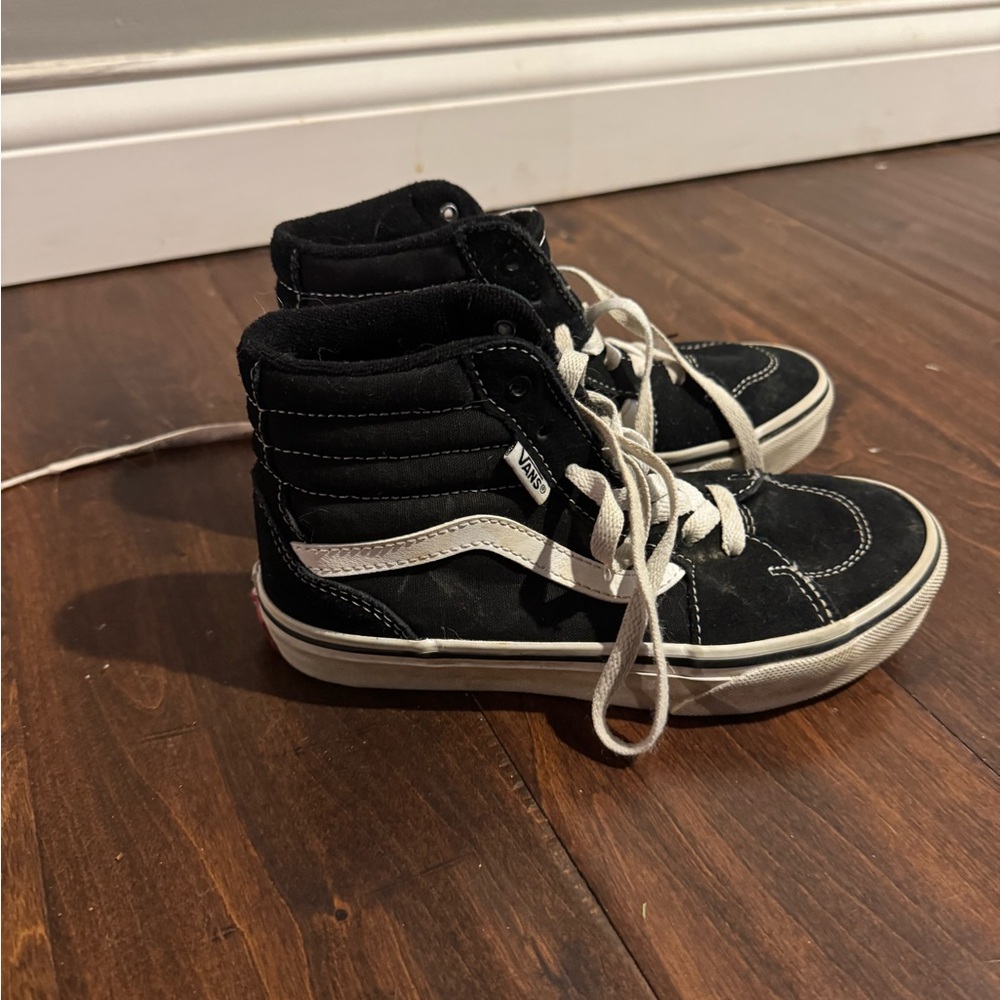 Vans Kids Black and White High-Top Sneakers
